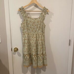 Smocked floral mini prairie dress